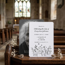 Celebration of Life Memorial Card with Photo 招待状