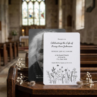 Celebration of Life Memorial Card with Photo 招待状