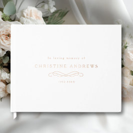 Celebration of Life Memorial–Elegant Minimal White ゲストブック