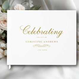 Celebration of Life Memorial–Elegant Minimal White ゲストブック