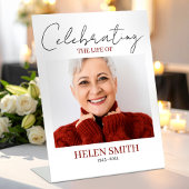 Celebration of Life Minimal Memorial Funeral Photo 台座サイン