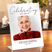 Celebration of Life Minimal Memorial Funeral Photo 台座サイン