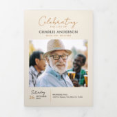 Celebration Of Life Modern 10-Photo Memorial 三つ折りプログラム (カバー)