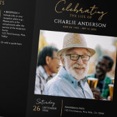 Celebration Of Life Modern 10-Photo Memorial 三つ折りプログラム