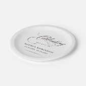 Celebration of Life Modern Elegant Script Funeral ペーパープレート (アングル)