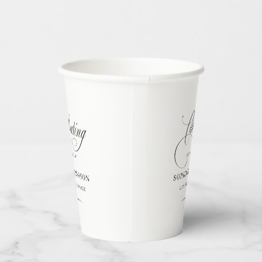 Celebration of Life Modern Elegant Script Funeral 紙コップ (右)