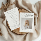 Celebration of Life Modern Memorial Photo Funeral プログラム