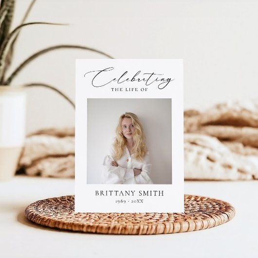 Celebration of Life Modern Memorial Photo Funeral プログラム