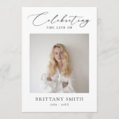 Celebration of Life Modern Memorial Photo Funeral プログラム (正面)