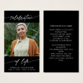 Celebration of Life Modern Script Photo Funeral (正面&裏面)
