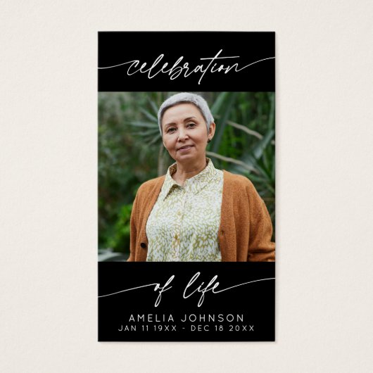 Celebration of Life Modern Script Photo Funeral (正面)