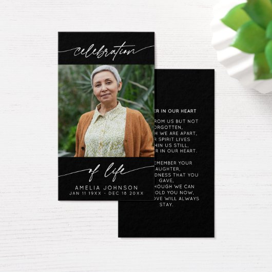 Celebration of Life Modern Script Photo Funeral (デスク)