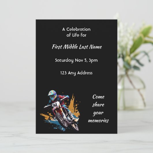 Celebration of Life Motocross Motorcycle Racing 招待状 (スタンド正面)
