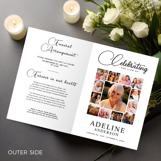 Celebration of Life Obituary Photo Bifold Funeral チラシ