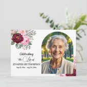 Celebration Of Life Peonies Photo Funeral 招待状 (スタンド正面)