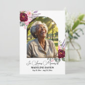 Celebration Of Life Peonies Photo Funeral 招待状 (スタンド正面)