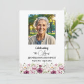 Celebration Of Life Peonies Photo Funeral 招待状 (スタンド正面)