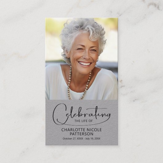 Celebration of Life Photo Bookmark Prayer Card 名刺 (正面)
