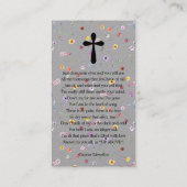 Celebration of Life Photo Bookmark Prayer Card 名刺 (裏面)