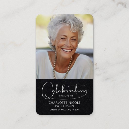 Celebration of Life Photo Bookmark Prayer Card 名刺 (正面)