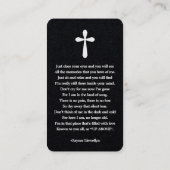 Celebration of Life Photo Bookmark Prayer Card 名刺 (裏面)