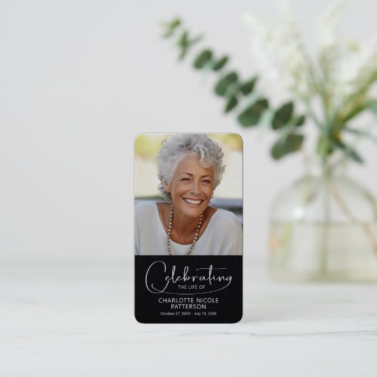 Celebration of Life Photo Bookmark Prayer Card 名刺 (スタンド正面)