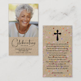 Celebration of Life Photo Bookmark Prayer Card 名刺