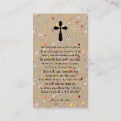 Celebration of Life Photo Bookmark Prayer Card 名刺 (裏面)