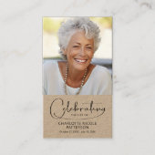 Celebration of Life Photo Bookmark Prayer Card 名刺 (正面)