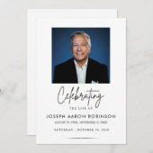 Celebration of Life Photo Funeral Memorial 招待状 (正面/裏面)