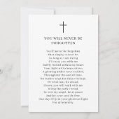 Celebration of Life Photo Funeral Memorial Card 案内状 (裏面)