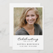 Celebration of Life Photo Funeral Memorial Card 案内状 (正面/裏面)