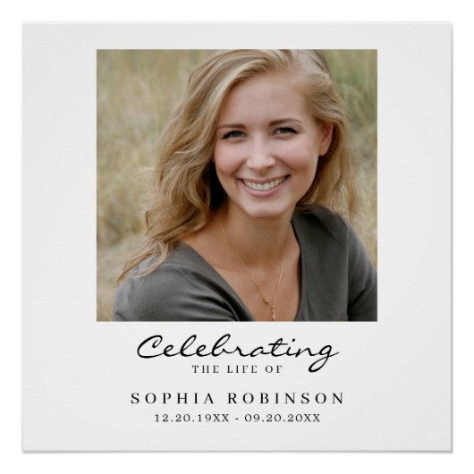 Celebration of Life Photo Funeral Memorial Welcome ポスター (正面)