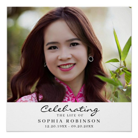 Celebration of Life Photo Funeral Memorial Welcome ポスター (正面)