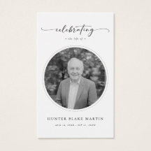 Celebration of Life Photo Funeral Prayer Card