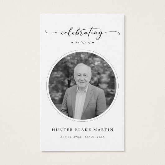 Celebration of Life Photo Funeral Prayer Card (正面)