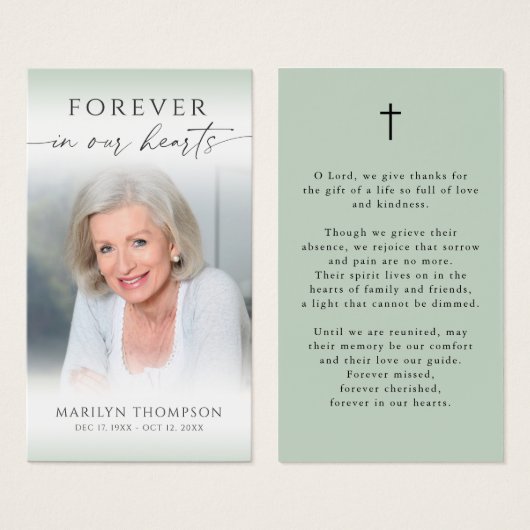 Celebration of Life Photo Funeral Prayer Card (正面&裏面)