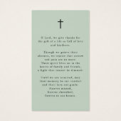 Celebration of Life Photo Funeral Prayer Card (裏面)