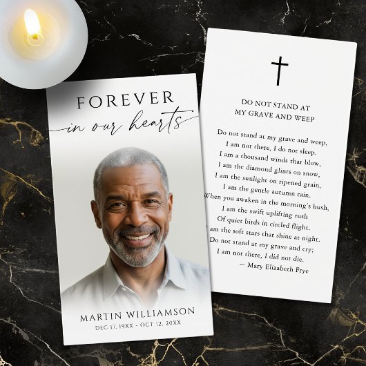 Celebration of Life Photo Funeral Prayer Card