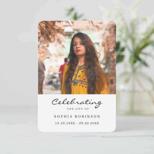 Celebration of Life Photo Funeral Prayer Card (スタンド正面)
