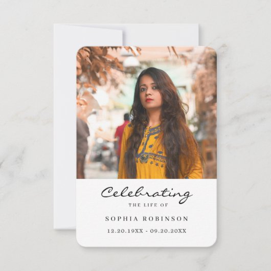 Celebration of Life Photo Funeral Prayer Card (正面)