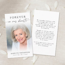 Celebration of Life Photo Funeral Prayer Card 名刺