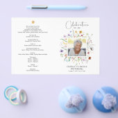 Celebration of Life Photo Funeral Program  チラシ (シングル)