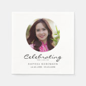 Celebration of Life Photo Memorial Keepsake スタンダードカクテルナプキン (正面)
