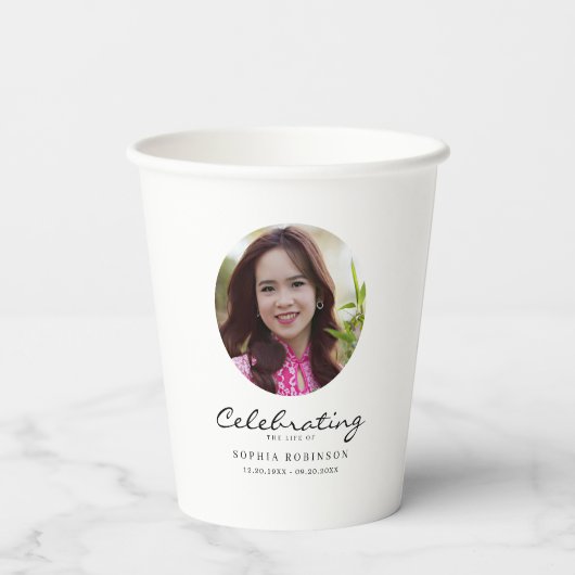 Celebration of Life Photo Memorial Keepsake 紙コップ (裏面)