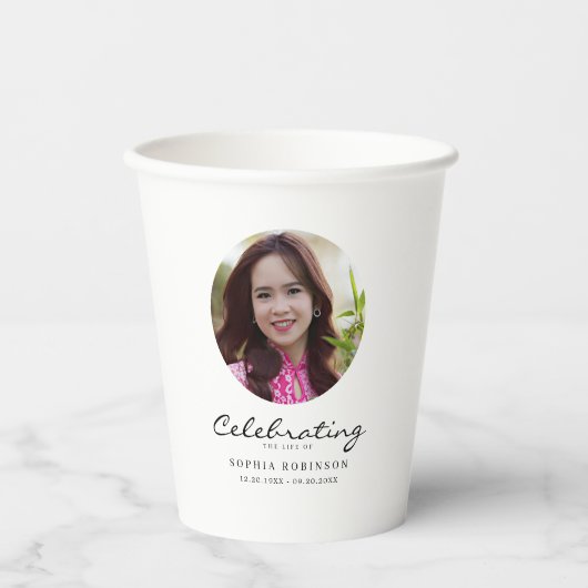Celebration of Life Photo Memorial Keepsake 紙コップ (正面)