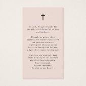 Celebration of Life Photo Memorial Prayer Card (裏面)