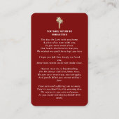 Celebration of Life Photo Memorial Prayer Card 名刺 (裏面)