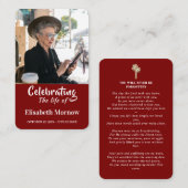 Celebration of Life Photo Memorial Prayer Card 名刺 (正面/裏面)