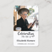 Celebration of Life Photo Memorial Prayer Card 名刺 (正面)